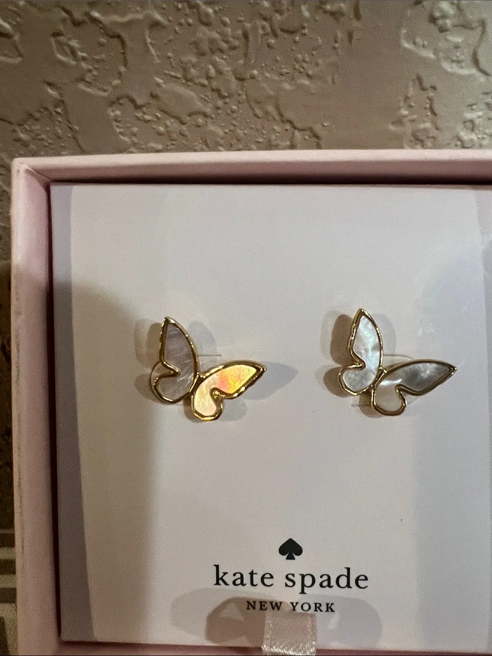 kate spade Gold Butterfly Mother-of-Pearl Stud Earrings